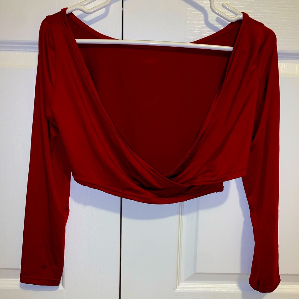 Cross over crop top- large